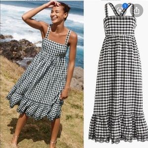 J. Crew Eyelet Trim Gingham Sun Dress Size 2